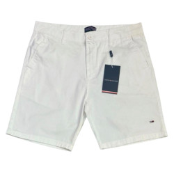 Denton Twill Slim 9.5" Inseam Bermuda White Shorts